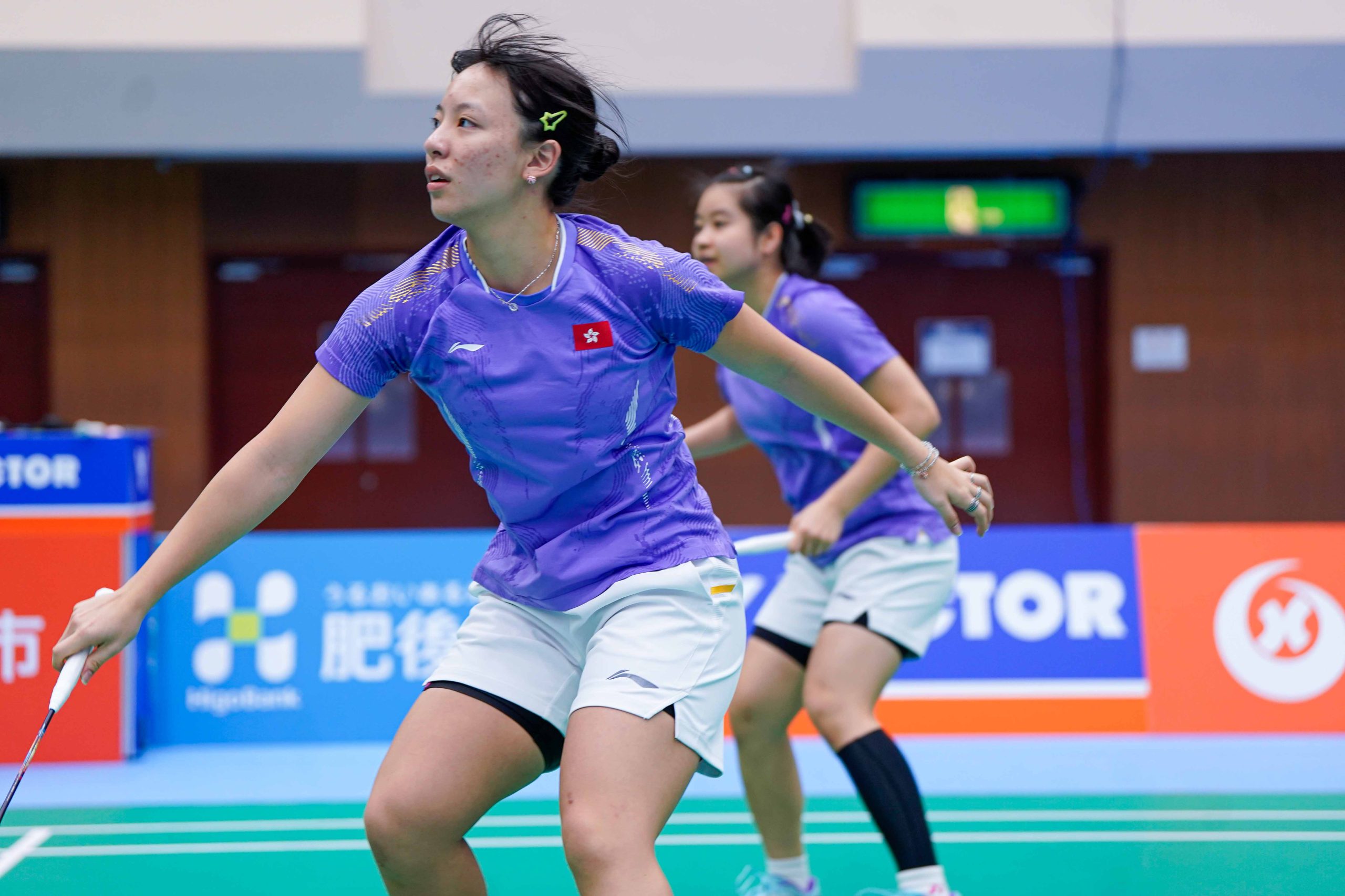 女子雙打　（右）朱穎姿／（左）俞綺翹(Photo Credit: Badminton Asia亞洲羽毛球聯會)
