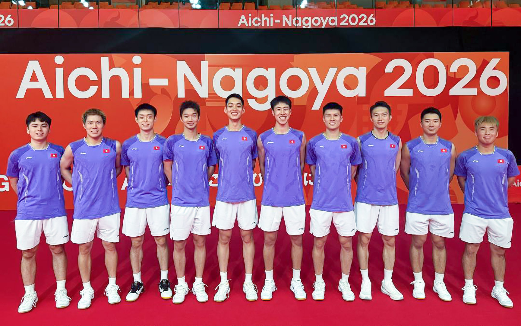 男子團體:(左至右)鄧志輝、李卓耀、吳英倫、林家滔、張世成、陳延澤、洪魁駿、伍家朗、楊盛才、呂俊瑋