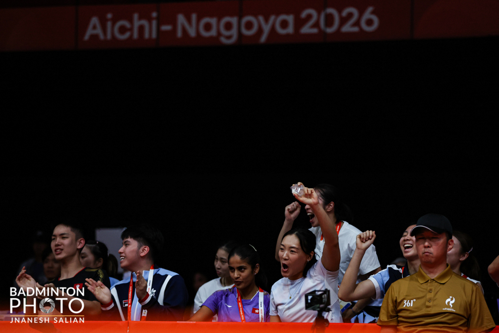 謝影雪及一眾成員落力為港隊打氣
(Photo Credit: Badmintonphoto)